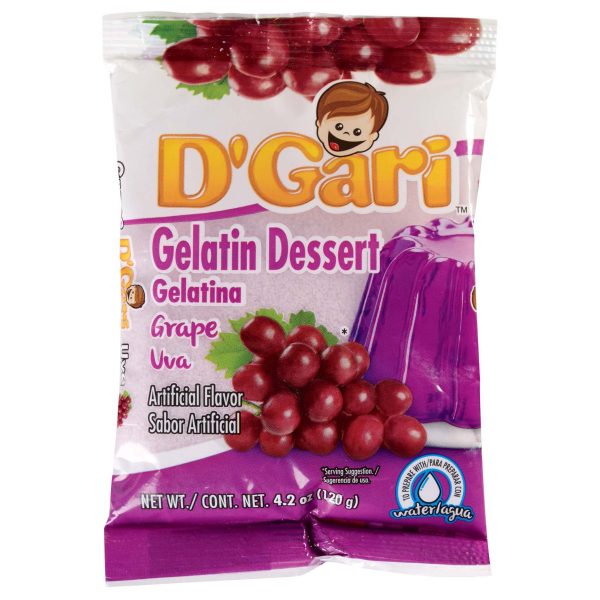 D'Gari Gelatin Grape (Uva) Water 4.2oz