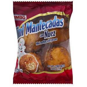Bimbo Mini Mantecadas Nuez Single Serve - Mini Muffins with Pecans (4.34oz)