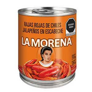 La Morena Rajas Rojas Jalapeno (210g)