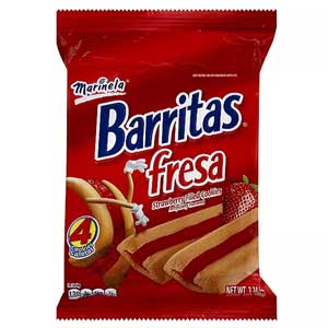 Marinela Barritas Fresa Single Serve - Strawberry Fruit Bar (3.88oz)